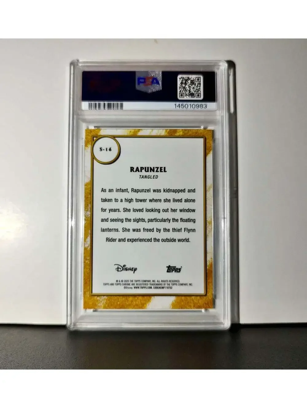 Rapunzel 2025 Topps Shiny Disney Wonder #S-16 Card Tangled PSA 9